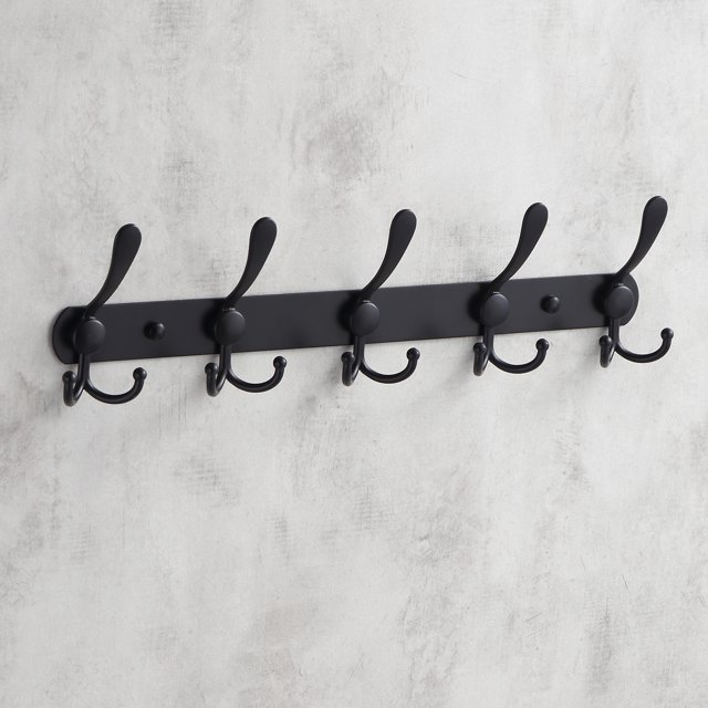 Gancho grande de acero inoxidable de tres ganchos para el hogar, cocina, sala de estar, dormitorio, puerta de la fila trasera, gancho para abrigos de baño