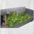 thumbnail image 6 of Forest Soft Flannel Fleece Throw Blanket, Jungle Scene of Tropical Monstera Leaves, Cozy Plush for Indoor and Outdoor Use, 50" x 70", Lime Green Evergreen, by Ambesonne, 6 of 6
