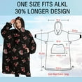 thumbnail image 4 of Oversized Wearable Blanket Hoodie,Black Christmas Car and Santa Pattern Sherpa Blanket Hoodie with Super Pockets,Super Warm Fuzzy Pullover for Women & Men, 4 of 6
