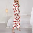 thumbnail image 3 of Honeii Watermelon print Women's Pajama Sets Long Sleeve Button Down Sleepwear Nightwear Soft Pjs Lounge Sets-X-Large, 3 of 7