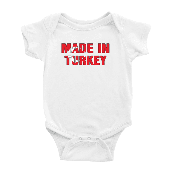 Made In Turkey Funny Baby Clothing Bodysuits Infant Boy Girl Clothes