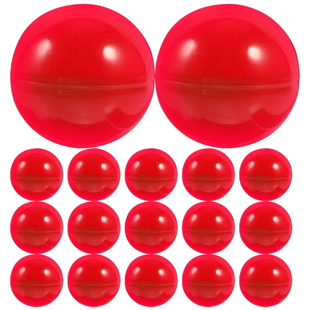 50 bolas de lotería de actividades, pequeñas, divertidas y coloridas, huecas, para fiestas (40 mm de diámetro, rojas)