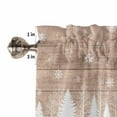 thumbnail image 5 of Vintage Christmas Wood Grain Kitchen Curtains and Valances Set, Xmas Elk Tree Snowflake Rod Pocket Window Valance 18 Inch Window Curtain Panels for Living Room Bedroom Laundry, 27.5x24in, 3 Pieces, 5 of 7