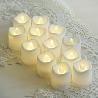30 Pcs Tea Lights Flameless Candles Votive Candle LED TeaLight Fake Candles  Battery Operated Warm Yellow Flame for Valentine Day Wedding Party