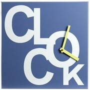 Square Wall Clock, Blue
