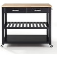 thumbnail image 2 of HomeStock African Adventure Wood Top Kitchen Prep Cart White/Natural, 2 of 10