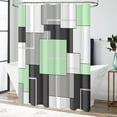 thumbnail image 3 of Mint Green Fabric Shower Curtain, Modern Geometric Neutral Cloth Shower Curtain Set with Hook, Weighted Hem, White Black Grey Decorative Shower Curtain for Bathroom 60"W x 72"L (Pack of 1), 3 of 6