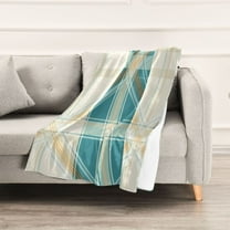 Striped Plaid Pattern Throw Blanket 60" x 90" Soft and Warm Blankets for Couch Sofa and Bed