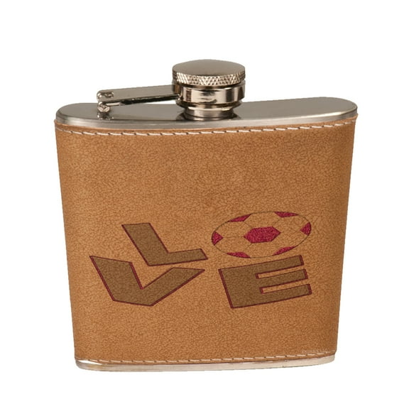 KuzmarK 6 oz. Leather Pocket Hip Liquor Flask - Love Boys Soccer
