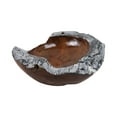 thumbnail image 6 of Teakwood Decorative Bowl with Burnt Edges for Coffee Table Centerpiece Decorations - Home Decor Bowl for Kitchen Counter and Living Room - Rustic Catchall Basin for Key and Candy - 3", Brown & Gray, 6 of 11