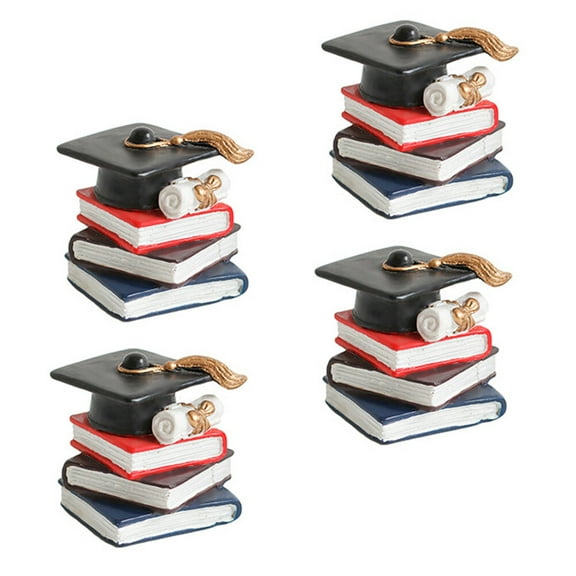 4 Pcs Decoration Prom Book Resin Ornaments Graduation Themed Decorations Child