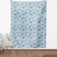 thumbnail image 4 of Ambesonne Floral Fabric by the Yard Upholstery, Flowers Leaves Hydrangea, 1 Yard, Pale Sky Blue Grey and White, 4 of 5