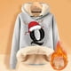 thumbnail image 2 of WILLBEST Sudadera con Capucha para Mujer, con Estampado de Letras Navideñas Sudadera Gruesa de Lana, Cálida para El Invierno Tops de Moda XXXXX-Grande, 2 of 4