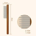 thumbnail image 4 of 3-Size Stainless Pet Comb - Wood Handle Grooming Brush for Cats/Dogs Flea Removal & Detangling, 4 of 9