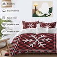 thumbnail image 3 of Winter Christmas Bedding Duvet Cover Set Queen Size 4 Pieces Snowflake Red and Black Plaid Bedding Set with Zipper Closure, 1 Comforter Cover 90x92 Inches 1 Flat Sheet & 2 Pillow Cases, 3 of 7