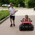 thumbnail image 2 of Zimtown Coche eléctrico para niños a batería de 12V con 2.4G RC, reproductor MP3, radio, puerto USB, luces LED, 3 velocidades - Rojo Zimtown Coche eléctrico, 2 of 9