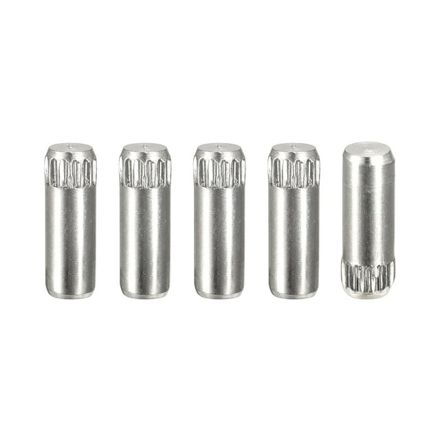 4x8mm 304 Inoxidable Acero Espiga Pasadores, 5uds Moleteado Cabeza Plana Chaflanada Extremo Espiga Pasador, Madera Litera Cama Estante Picas Soporte Estantes Fijar Elementos