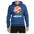 thumbnail image 2 of Wild Bobby, Flamingo Love Print, Animal Lover, Unisex Graphic Hoodie Sweatshirt, Vintage Heather Blue, X-Large, 2 of 4