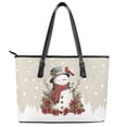 thumbnail image 2 of ZUXONGSY Snowman Cardinal Cat Print Handbag for Women Lightweight Shoulder Bag PU Leather Top Handle Tote Bag with Handle for Dating Shopping, 2 of 6