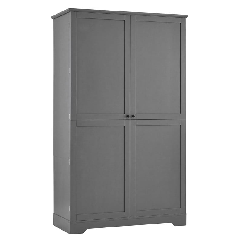 All-in-One Kitchen Pantry Bar Cabinet with Drawers, Hidden Trays, Racks & Adjustable Shelves, Freestanding Storage Cupboard