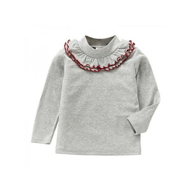 Kids Girls Long Sleeve Soft Casual Ruffle Neck Solid T Shirt Tops Clothes Walmart Com Kids Girls Long Sleeve Soft Casual Ruffle Neck Solid T Shirt Tops Clothes Walmart Com