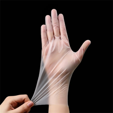 

Best Gift！100pk Plastic Disposable Gloves for Food Prep Cooking Cleaning Restaurants Kitchen