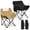 Black, Khaki, variant on 2 Pack Folding Moon Camping Chairs, Portable Outdoor Lawn Chair with Carry Bag, Carbon Steel Frame Supports 330lbs for Picnic Beach,Gray, Black-Solid Color