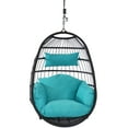 thumbnail image 7 of Sunnydaze Penelope Resin Wicker Egg Hanging Chair with Cushions, Turquoise, 7 of 7