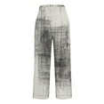 thumbnail image 4 of Women's Pants Under $10 Plus Size Staright Leg Printed Rolled Casual Pocket Straight Leg Pants, 4 of 5