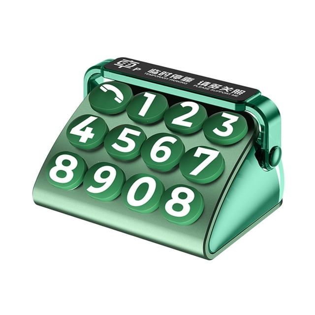 koolsoo Car Parking Number Plate,Parking Phone Number Plate,Vehicle Creative Notification Phone Number Card,Parking Phone Number Card Green