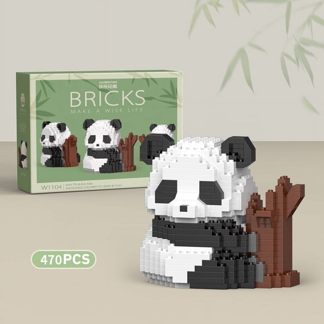 Cute Mini Chinese Style Animal Building Blocks Set, Creative DIY Assembled Panda Model, Educational Bricks Puzzle Toy, Ideal Birthday and Holiday Gift for Boys Kids