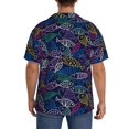 thumbnail image 3 of Fotbe Cute Line Fish Camisa Estampada de Manga Corta para Hombre, Casual de Verano, Estilo Playero, Sin Arrugas-Small, 3 of 5