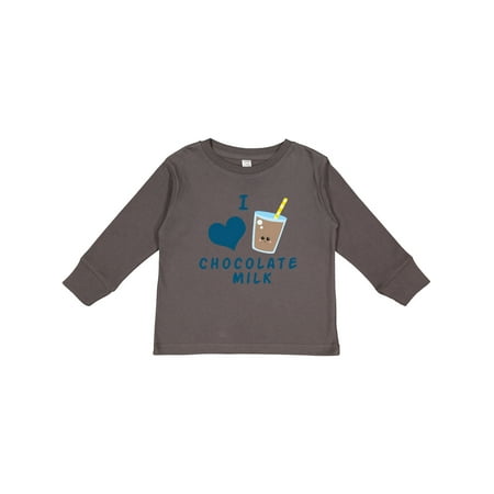 

Inktastic I Love Chocolate Milk Gift Toddler Boy or Toddler Girl Long Sleeve T-Shirt