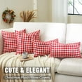 thumbnail image 4 of Christmas Living Room Decor Red and White Plaid Pillow Covers 16x16 Set of 2, Red Checkered Throw Pillows 16 x 16, Red Christmas Farmhouse Gingham Pillows Decorative Throw Pillows Covers, 4 of 6