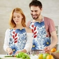 thumbnail image 3 of Pioneer Flower Floral Print Pattern Apron-Garden Aprons for Women with Pockets-Cotton Linen Waterproof Kitchen Cooking Gardening Aprons Adjustable for Kitchen,Cooking,BBQ and Salon 33x27 Inch, 3 of 7
