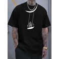 thumbnail image 1 of T-Shirt à Imprimé 3D pour Hommes, Col Rond Décontracté en Polyester, Pull d'Été en Tissu Tricoté, Coupe Régulière à Manches Courtes pour le Week-End Décontracté - 100 % Polyester, 140g/m2 pour Adultes, Hommes, Femmes, 1 of 6
