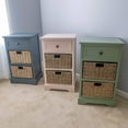 Two Basket Side Table Storage Chest