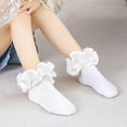 thumbnail image 3 of Rinsvye Toddler White Socks Floor Socks Lace Socks With Ripple And Ruffle Socks For Toddler Girls Kids Size 1 Socks Seamless Socks Girls Kids Cotton Socks Girls Socks For Kids Christmas So, 3 of 3