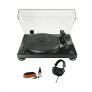 Audio Technica AT-LPW50PB Turntable with Beyerdynamic DT 990 PRO Headphones and Care System