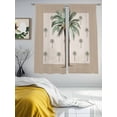thumbnail image 4 of Sheer Curtains 63 Inches Long, Palm Trees Light Filtering Window Curtains for Living Room/Bedroom, Brown Tropical Plants Summer Green Rod Pocket Voile Sheer Curtain Drapes, 52"W x 63"L, 2 Panels, 4 of 8
