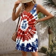 thumbnail image 6 of ZHUGeLI 4th of July Outfits for Women, Women's Casual With Pockets Summer Floral Print Dress V-Neck Mini Dresses, American Flag Patriotic Outfits Up to 50% off, 6 of 7