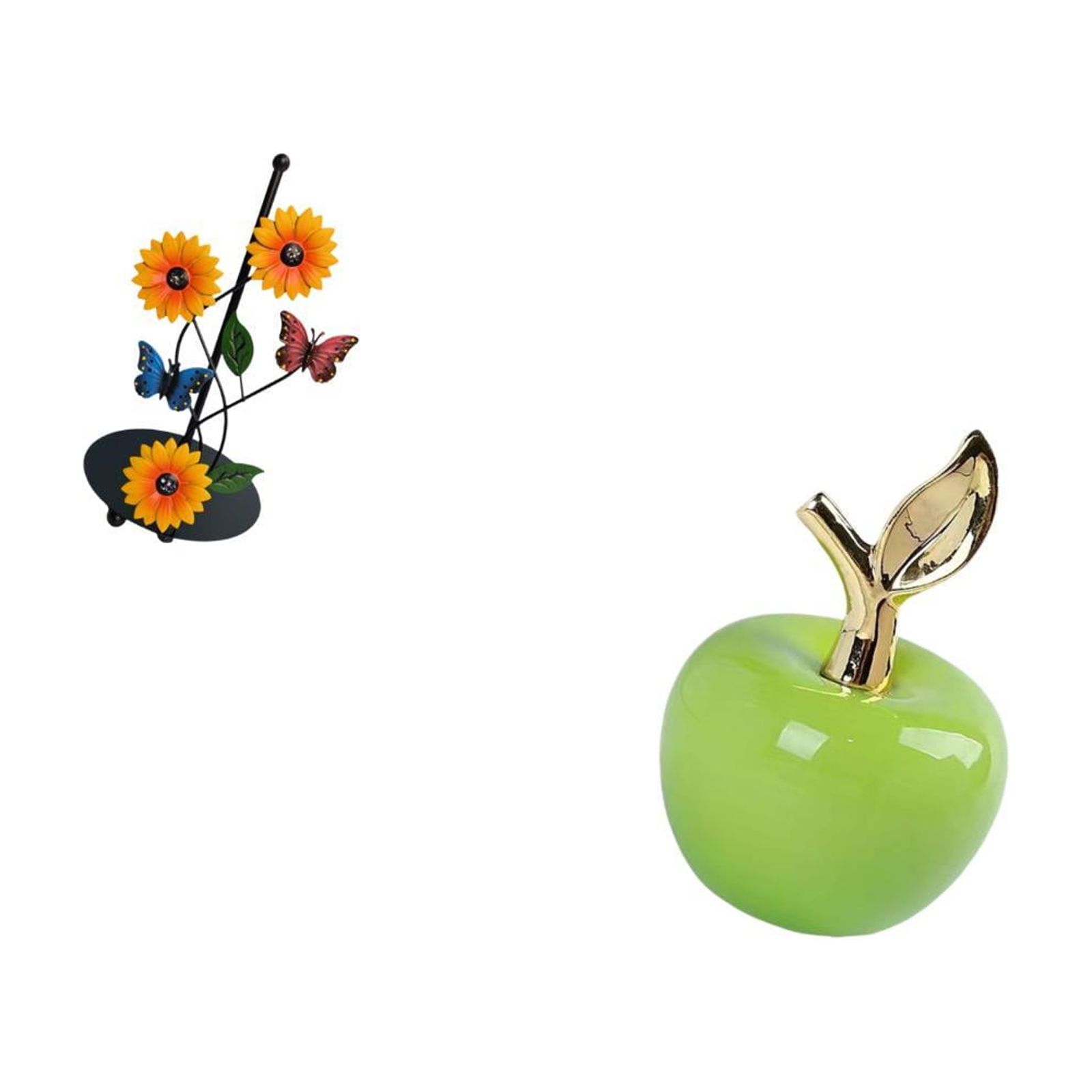 Fiocias Toilet Paper Holder Paper Towel Holder Countertop Kitchen Roll Holders Standing Statue Artificial Fruit Sculpture Crafted From Iron And Cerami