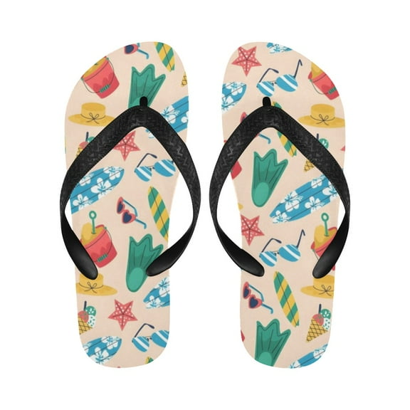 Unisex Flip Flops - Summer Beach Sandals - Surfs Up - S=W7/W8=M6/M7