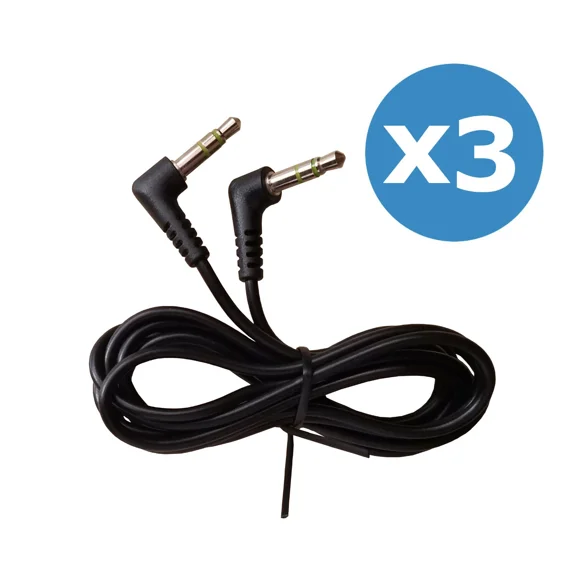 3.5Mm New Aux Cord Right Angle Male To Male Audio Cables - 1/8" Jack (Qty 3)