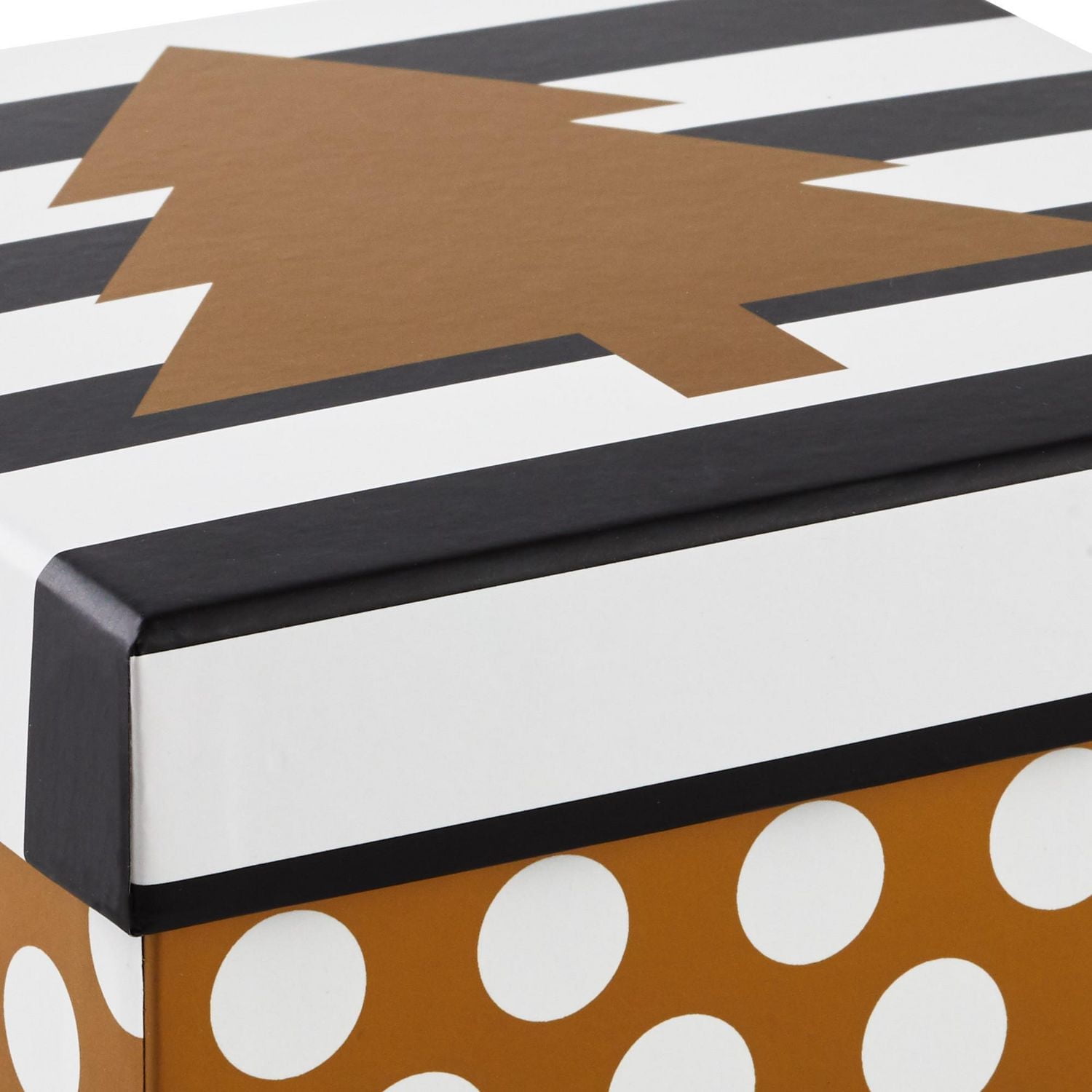 Hallmark Gold Tree on Stripes 7.2" Small Square Christmas Gift Box