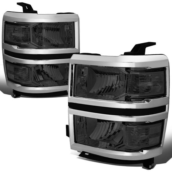 DNA Motoring For 14-15 Chevy Silverado 1500 OE Style Smoked Clear Corner Headlight Pair Replacement