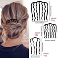 thumbnail image 3 of 6 Piece Metal Hair Side Combs Hair Fork Clip Teeth Hair Pin Stick for Updo Bun, U Shape for Vintage Hairstyle Hair Accessories(Black-4/7 teeth), 3 of 6