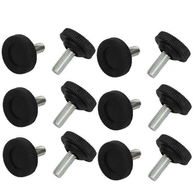 Tornillo M8x20mm Montaje Base Estriada Deslizamiento de Muebles Pie Nivelador Ajustable 12pcs