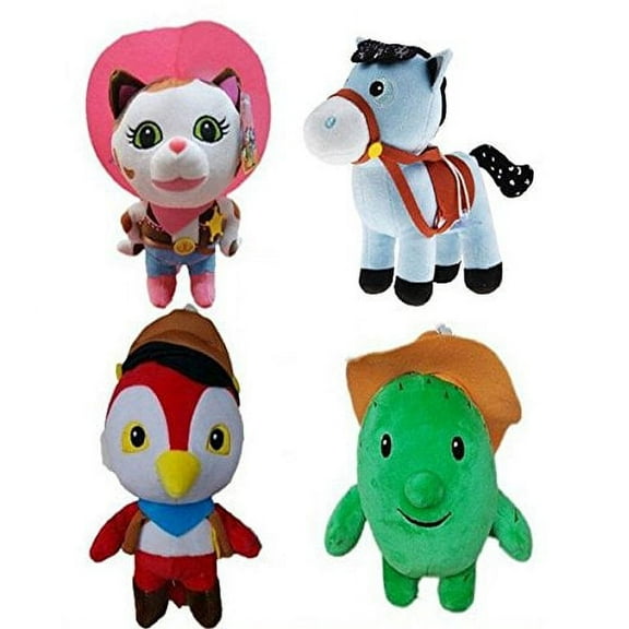 The Wild West Cali Sheriff Callie's Series of Plush Toys Sheriff Callie's Wild West 4pcs/ Set of Cat Policewoman Long Callie's Woodpecker Peck Peck Duo Than Pony Cactus 20-25cm (8-10inches)