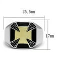 thumbnail image 2 of Two-Tone IP Gold (Ion Plating) Stainless Steel Ring with Epoxy in Jet for Women Jet Stone Color Style TK3019 Size 12, 2 of 4
